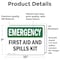 Signmission First Aid And Spills Kit, 10 in W x Rectangle, Vinyl Decal OS-2PACK-EM-D-710-L-10367 - alternate 6